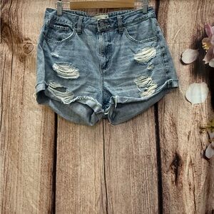 Distressed Denim Shorts